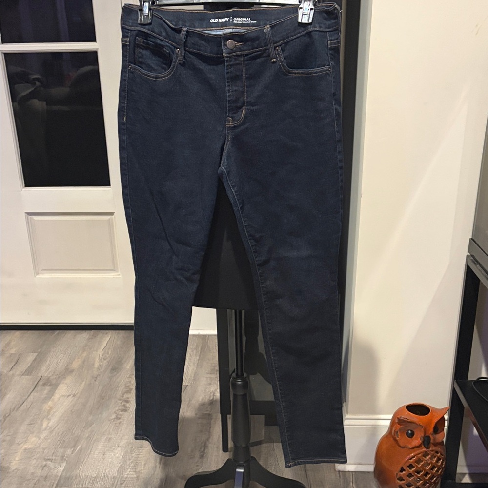 Old Navy Women's Dark Blue Mid Rise Jeans